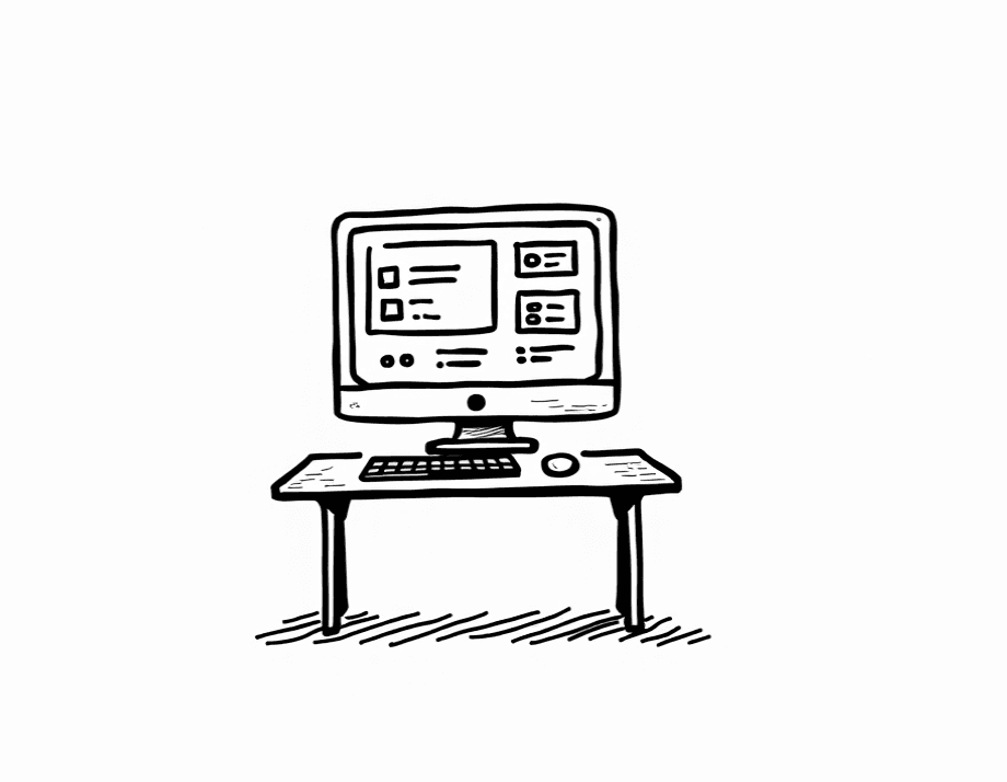 Stick figure presentation illustration