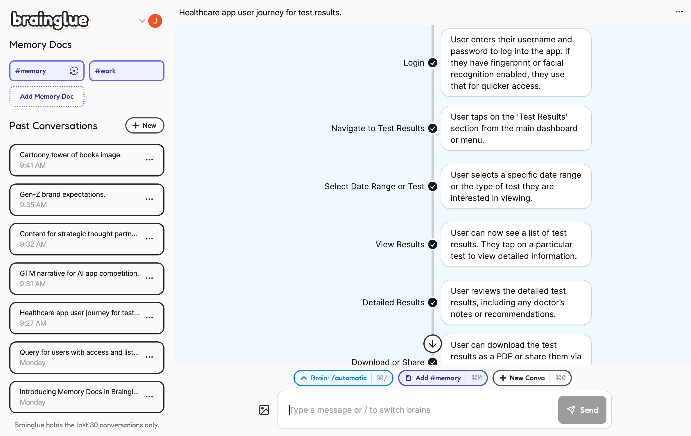 Screenshot of Journey Mapping